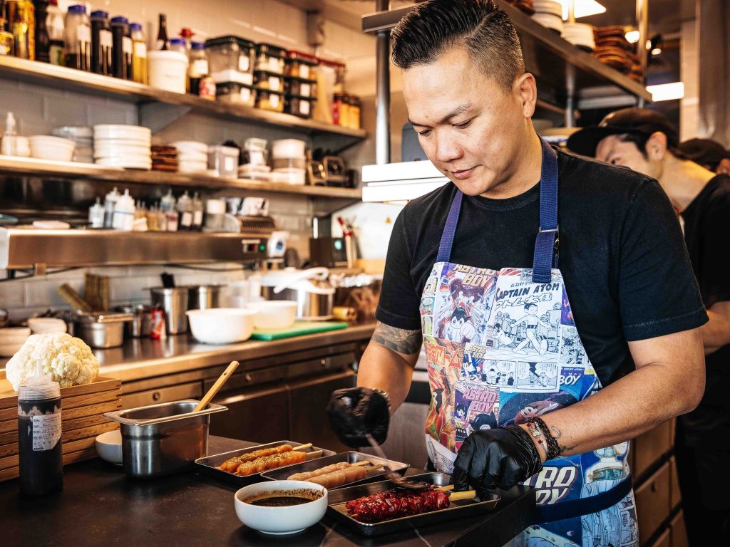 Reif Japanese Kushiyaki chef Othman cooking