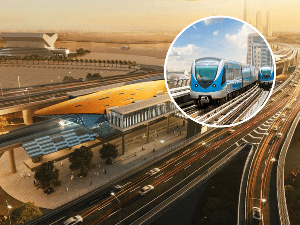 Dubai metro blue line stations areas new route will pass through