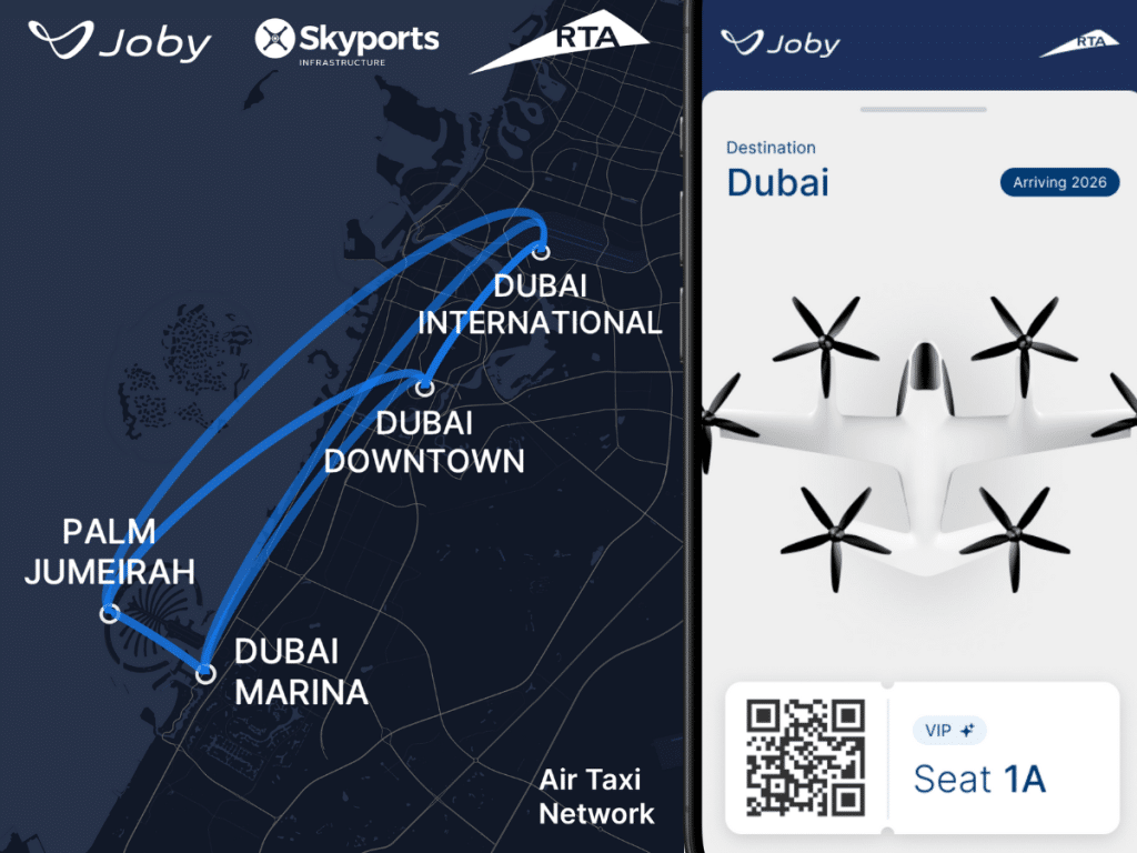 Dubai's highly anticipated air taxi service is taking shape as the first four Skyport locations have been unveiled. (Source: Joby/Time Out Dubai)