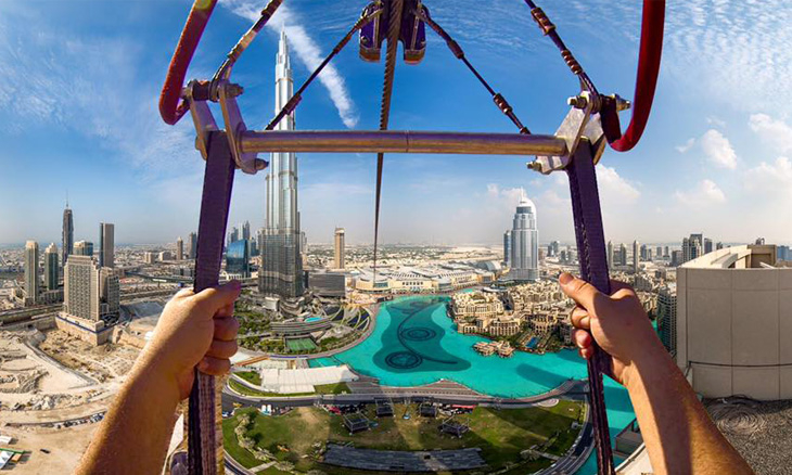 Sheikh Hamdan Zip Line Over Dubai Fountains For X Dubai Video
