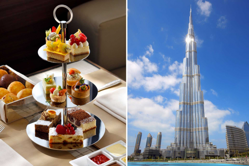 Gold afternoon tea in Dubai at the Burj 