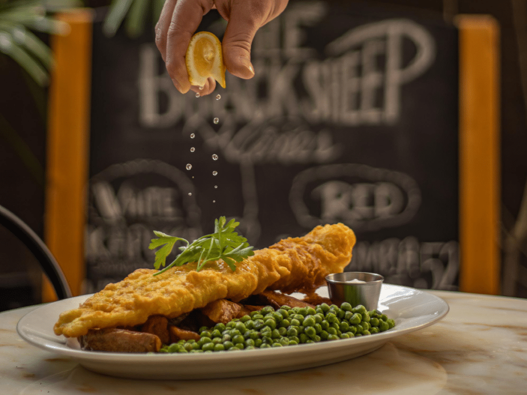 Fish and Chips at The Black Sheep, part of their Dubai brunch deal